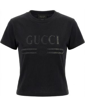 Gucci Devoré Detail Jersey T-Shirt - Black