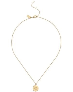 COACH Signature Coin Pendant Necklace - White