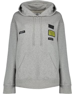 MM6 by Maison Margiela Drawstring Patch Hoodie - Grey