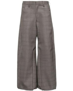 Doublet Robot Wool Wide-Leg Casual Trousers - Grey