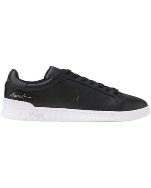 Polo Ralph Lauren Solid Colour Low Top Trainers - Black