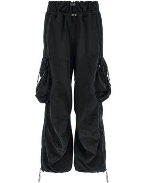 The Attico The Oversized Parachute Cargo Trousers - Black