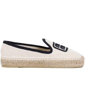 Miu Miu Logo-Embroidered Slip-On Espadrilles - Brown