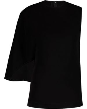 Stella McCartney One-Shoulder Crewneck Top - Black