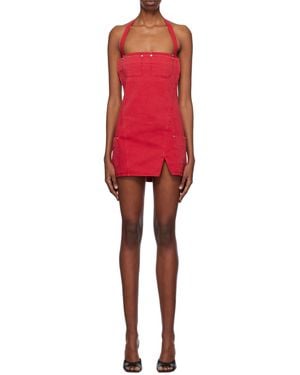 Dion Lee Open-Back Apron Minidress - Red