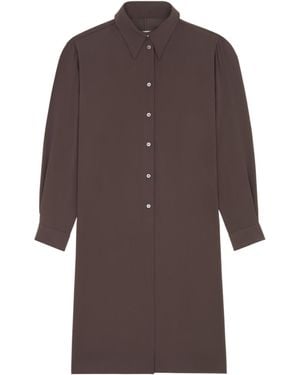 MM6 by Maison Margiela Long-Sleeved Straight Hem Shirt - Brown