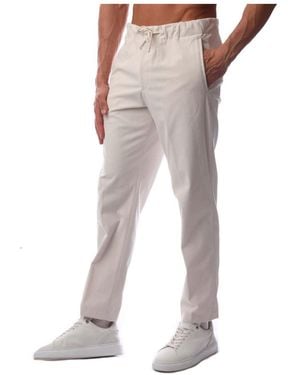 BOSS Offwhite Drawstring Casual Trousers - Multicolour
