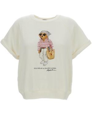 Polo Ralph Lauren Polo Bear Short-Sleeve Sweatshirt - White