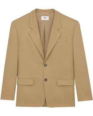 Saint Laurent Single-Breasted Long-Sleeved Jacket - Natural