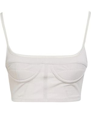 Jacquemus Sleeveless Cropped Solid-Color Top - White