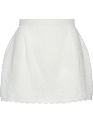 Magda Butrym Embroidered Mini Skirt - White