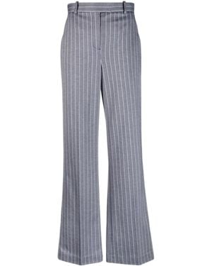 Circolo 1901 Pinstripe-Pattern Flared Pants - Gray