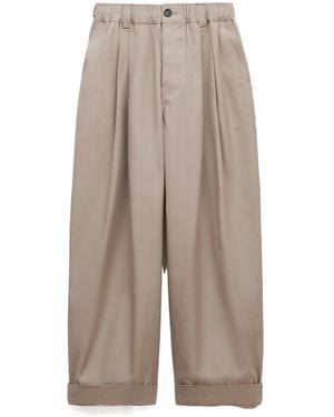 Marni Pleated Turn-Up Hem Trousers - Grey