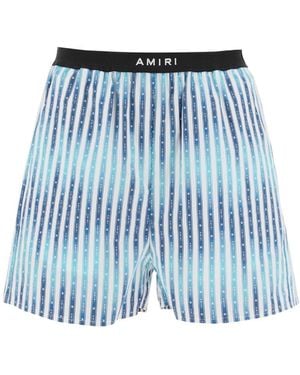 Amiri Logo Tape Shorts - Blue