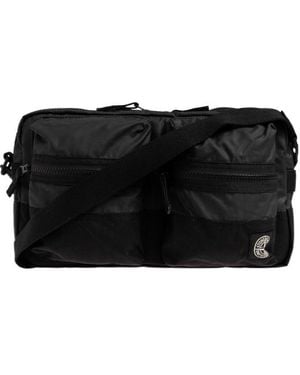 Stone Island Logo Patch Messenger Bag - Black