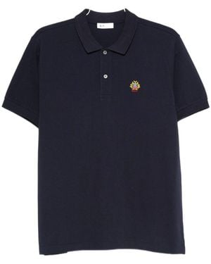 Bally Logo Embroidered Short Sleeved Polo Shirt - Blue
