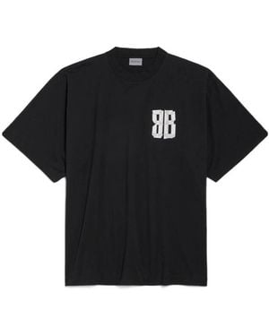 Balenciaga Glitter Tape Type Large Fit T-Shirt - Black