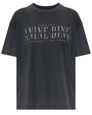 Anine Bing Crew-Neck Short-Sleeve T-Shirt - Black