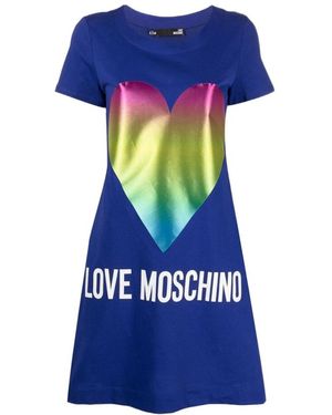 Moschino Logo T-Shirt Dress - Blue