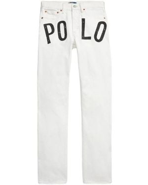 Ralph Lauren Straight Print Trousers - White