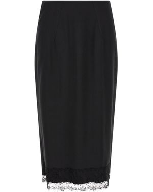 Ermanno Scervino Slim-Fit Lace Skirt - Black