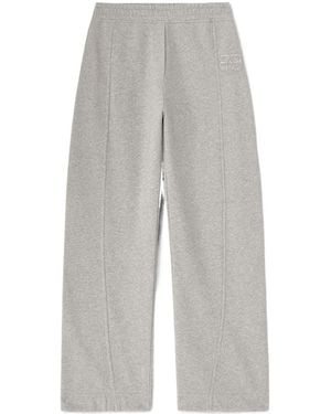 Ganni Logo Embroidered Joggers - Grey