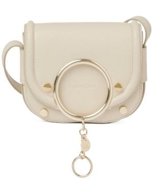 See By Chloé Logo Shoulder Bag - Natural