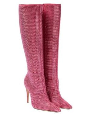 Magda Butrym Embellished Leather Knee-High Boots - Pink