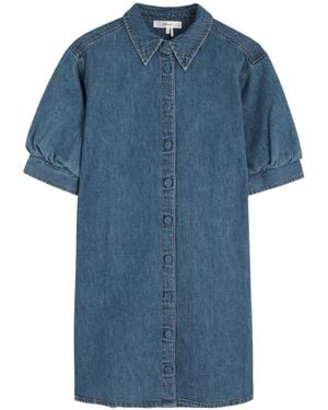 FRAME The Play Denim Mini Dress - Blue