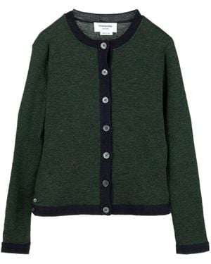 Thom Browne Long Sleeved Buttoned Cardigan - Green