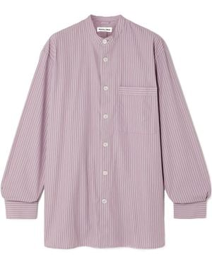 Birkenstock Tekla Pinstriped Organic Cotton-Voile Shirt - Purple