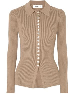 Rohe Ribbed Knit Cardigan - Natural