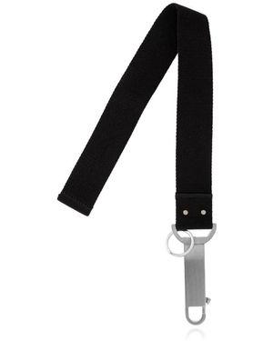 Rick Owens Logo Tape Claw Fastened Keychain - Black