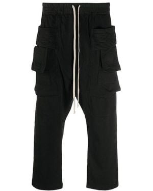 Rick Owens Ribbed Cotton Track Trousers - Black