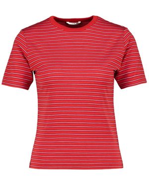 AURALEE Striped Wool T-Shirt - Red