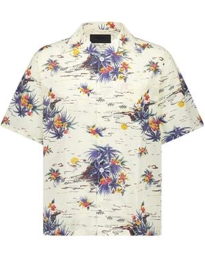 Prada Graphic Printed Short-Sleeved Shirt - White