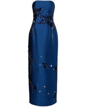 Jonathan Simkhai Zirelle Embellished Strapless Gown - Blue