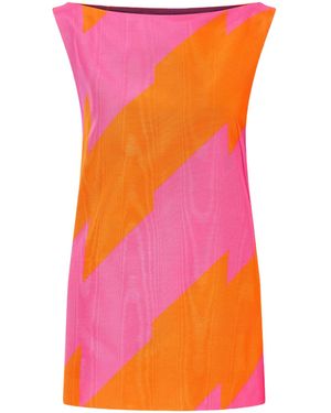 Dries Van Noten Striped Cotton-Blend Duchesse-Satin Mini Dress - Pink