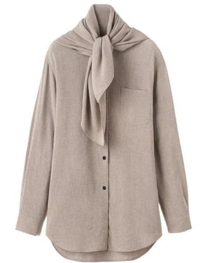 TOTEME Totême Scarf Collared Button-Up Shirt - Natural