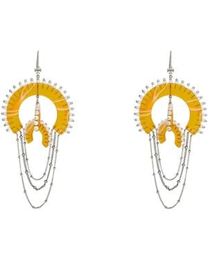 Tory Burch Metal-Plastic Earrings - Metallic
