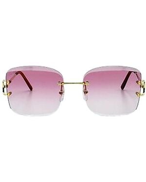 Cartier Square Rimless Sunglasses - Pink