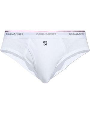 DSquared² Ribbed Briefs - White