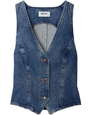 Agolde Heller Denim Vest - Blue