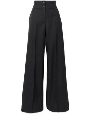 Altuzarra Pinstriped Woven Wide-Leg Trousers - Black