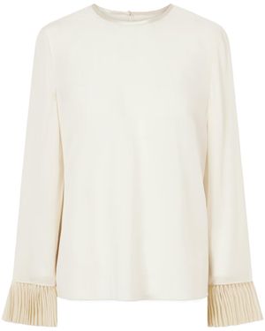 Valentino Silk Crepe De Chine Blouse - White