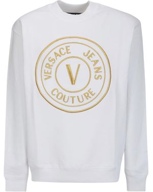 Versace Jeans Couture Couture V-Emblem Embroidered Crewneck Sweatshirt - Gray