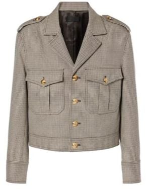 Nili Lotan Plaid Casual Jacket - Grey