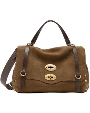 Zanellato Small Postina Nubuck-Leather Tote Bag - Brown