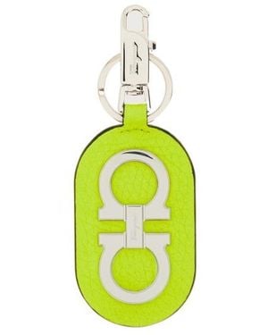 Ferragamo Gancini Pattern Key Chain - Green
