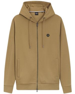 BOSS Boss Double B Monogram Zip-Up Hoodie - Green